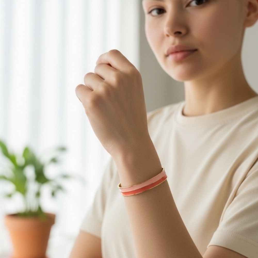 Stylish Pink and Gold Bracelet
